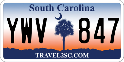 SC license plate YWV847