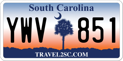 SC license plate YWV851