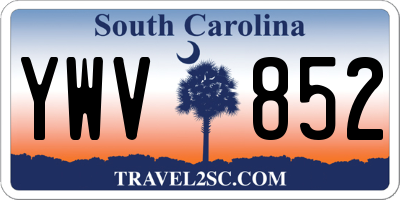 SC license plate YWV852