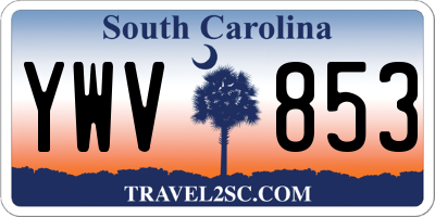 SC license plate YWV853