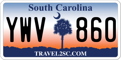 SC license plate YWV860