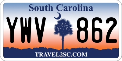 SC license plate YWV862