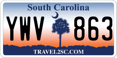 SC license plate YWV863