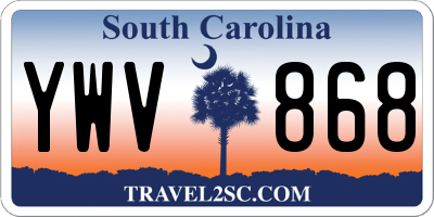 SC license plate YWV868