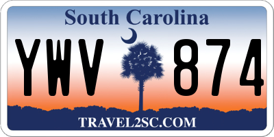 SC license plate YWV874