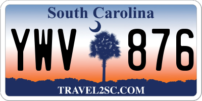 SC license plate YWV876