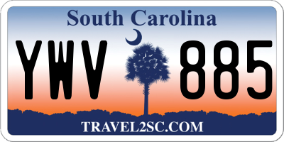 SC license plate YWV885