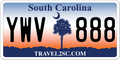 SC license plate YWV888