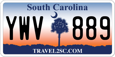 SC license plate YWV889