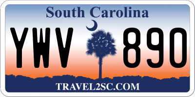 SC license plate YWV890