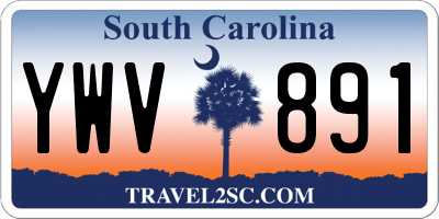 SC license plate YWV891