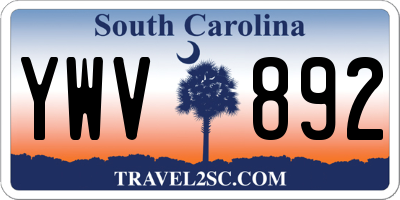 SC license plate YWV892