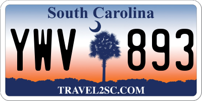 SC license plate YWV893