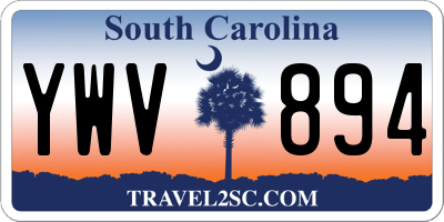 SC license plate YWV894