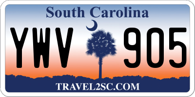 SC license plate YWV905