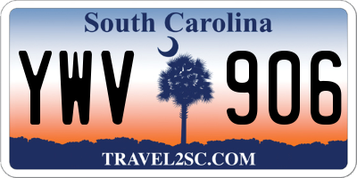 SC license plate YWV906