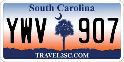SC license plate YWV907