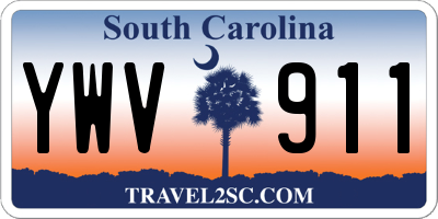 SC license plate YWV911