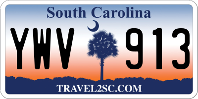 SC license plate YWV913