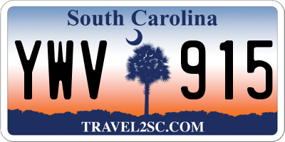 SC license plate YWV915