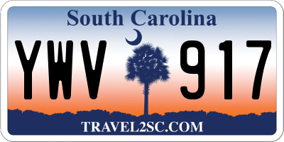 SC license plate YWV917
