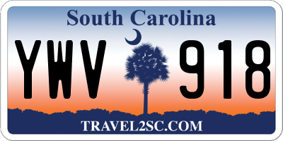 SC license plate YWV918