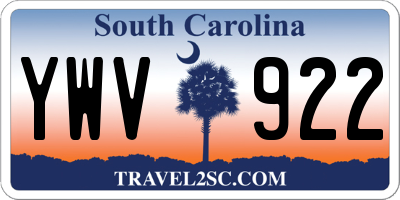 SC license plate YWV922