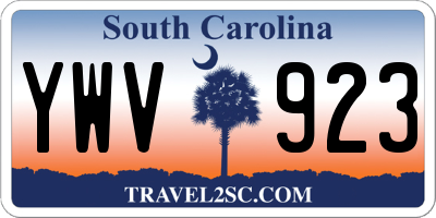 SC license plate YWV923