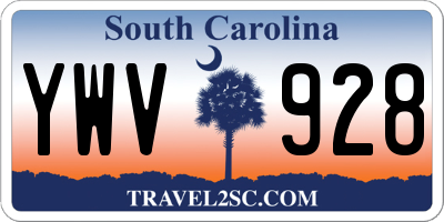 SC license plate YWV928