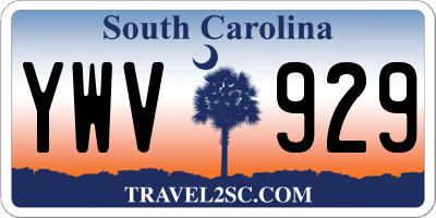 SC license plate YWV929