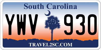 SC license plate YWV930
