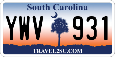 SC license plate YWV931