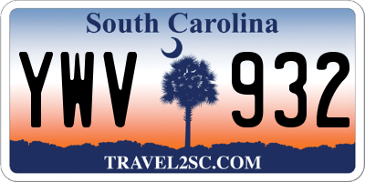 SC license plate YWV932