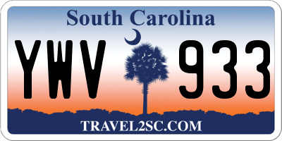 SC license plate YWV933