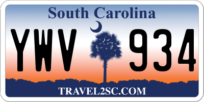 SC license plate YWV934