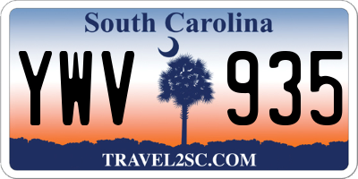 SC license plate YWV935