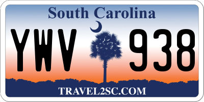 SC license plate YWV938