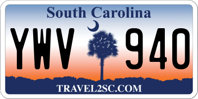 SC license plate YWV940
