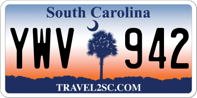 SC license plate YWV942