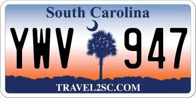 SC license plate YWV947