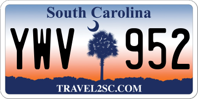 SC license plate YWV952