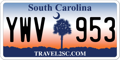 SC license plate YWV953