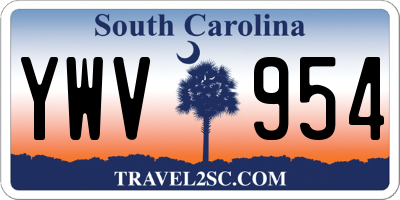 SC license plate YWV954