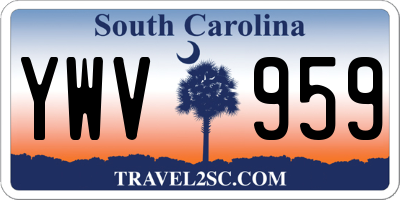 SC license plate YWV959