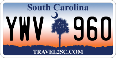SC license plate YWV960