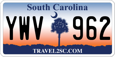 SC license plate YWV962