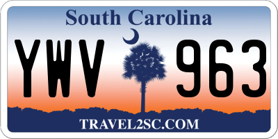 SC license plate YWV963