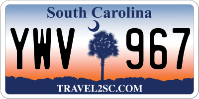 SC license plate YWV967