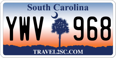 SC license plate YWV968