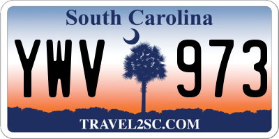 SC license plate YWV973